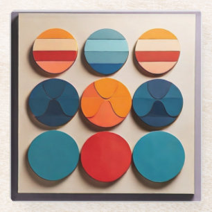 Modern geometrisch patroon met middelmatige midden glazen onderzetter