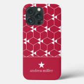 Modern geometrisch patroon met stermonogram Case-Mate iPhone case (Achterkant)