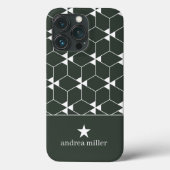 Modern geometrisch patroon met stermonogram Case-Mate iPhone case (Achterkant)