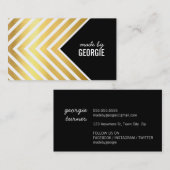 MODERN GEOMETRISCH PATROON pijl zwart wit goud Visitekaartje (Voorkant / Achterkant)