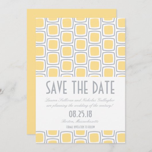 Modern geometrisch patroon slaat de datum op save the date (Voorkant / Achterkant)