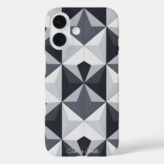 Modern geometrisch patroon - slank en stijlvol iPhone 16 hoesje
