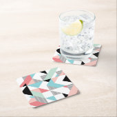 Modern geometrisch patroon vierkante kartonnen onderzetter (Insitu)