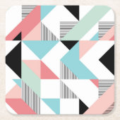 Modern geometrisch patroon vierkante kartonnen onderzetter (Voorkant)