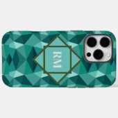 Modern Geometrisch Polygon Blauwgroen Turquoise Mo Case-Mate iPhone Case (Achterkant (horizontaal))