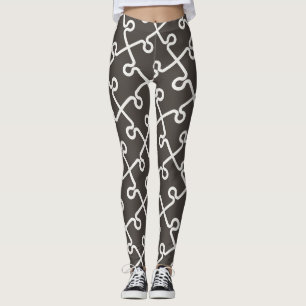 Modern geometrisch puzzel patroon leggings