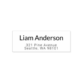 Modern geometrisch retouradres en naam zelfinktende stempel