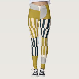 Modern geometrisch, retro Scandinavisch patroon Leggings