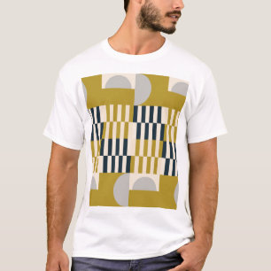 Modern geometrisch, retro Scandinavisch patroon T-shirt