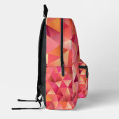 Modern Geometrisch Rood Sinaasappel Roze Monogram Bedrukte Rugzak (Links)