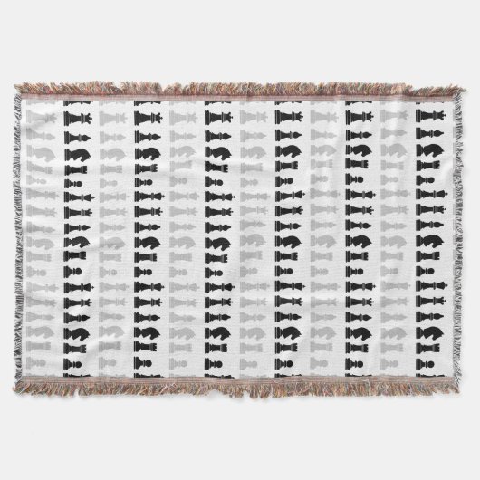 Modern geometrisch schaakstuk spelpatroon deken (Voorkant)