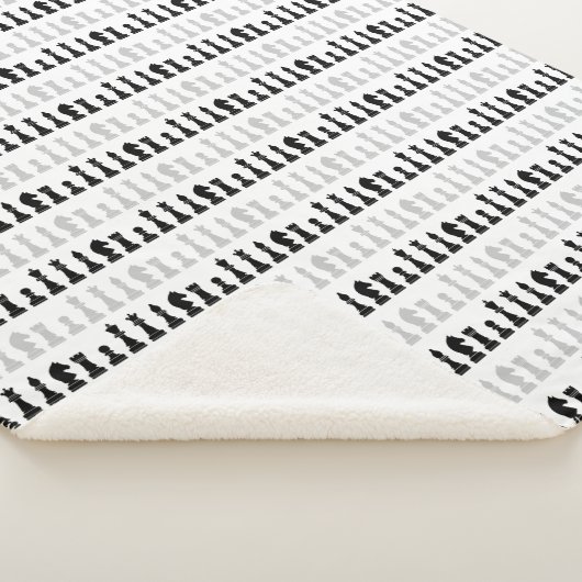 Modern geometrisch schaakstuk spelpatroon sherpa deken (3/4)