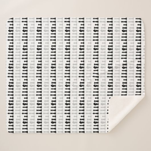 Modern geometrisch schaakstuk spelpatroon sherpa deken (Voorkant (horizontaal))