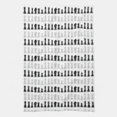 Modern geometrisch schaakstuk spelpatroon theedoek (Verticaal)