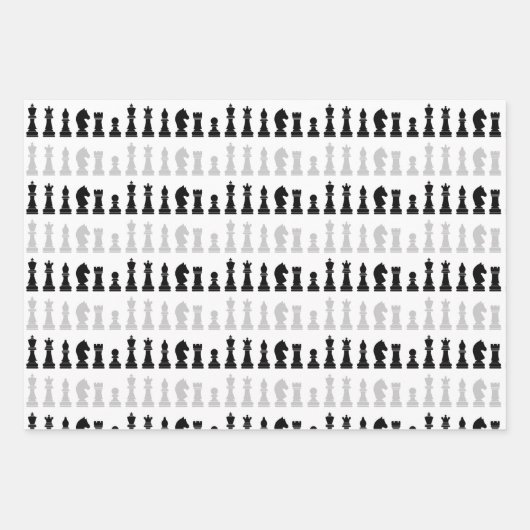 Modern Geometrisch Schaakstukken Spel Patroon Inpakpapier Vel (Voorkant 3)