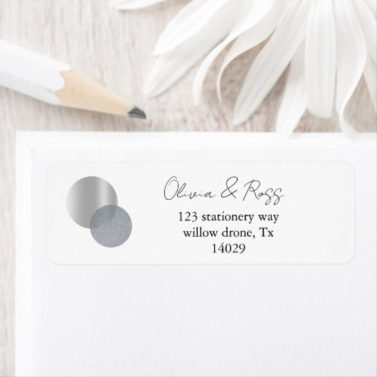 Modern geometrisch | Silver Return Address Label (Insitu)