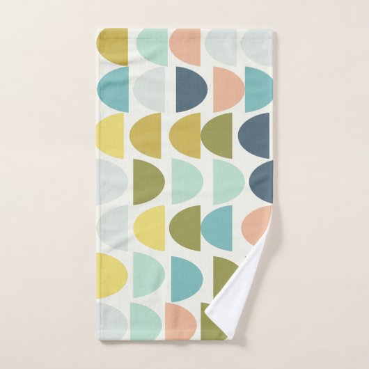 Modern geometrisch stijlvol aards Boho blauw groen Bad Handdoek (Handdoek)