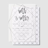 Modern geometrisch terrarium Mr. & Mrs. Wedding Vellum Uitnodigingen (Offset (Uitnodiging))