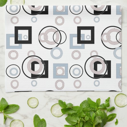 Modern geometrisch veelkleurig patroon theedoek (Gevouwen)