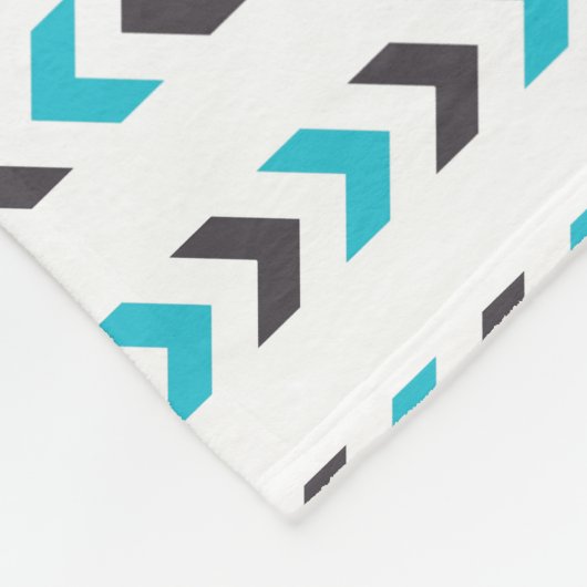 Modern geometrisch wit en blauw pijlpatroon fleece deken (Hoek)