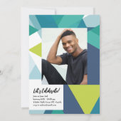 Modern Geometry 2 Photo Graduation Invitation (Dos)