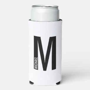 Modern gepersonaliseerd bloemmonogram en naam kan