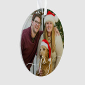 Modern gepersonaliseerd familiefotoscript ornament (voorkant)