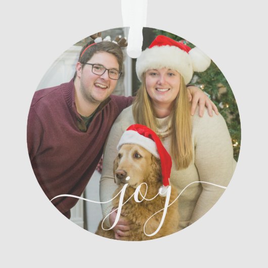 Modern gepersonaliseerd familiefotoscript ornament (achterkant)