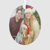 Modern gepersonaliseerd familiefotoscript ornament (voorkant)