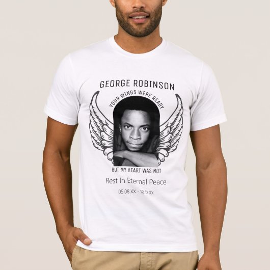 Modern Gepersonaliseerd foto Memorial T-shirt (Voorkant)