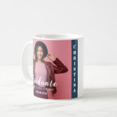 Modern gepersonaliseerd fotoscript Afstuderen Koffiemok (Voorkant links)