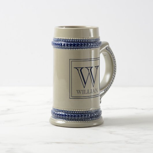 Modern gepersonaliseerd Initiaal en naam Two-Tone  Bierpul (Voorkant rechts)