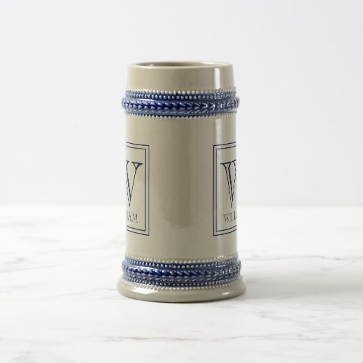 Modern gepersonaliseerd Initiaal en naam Two-Tone  Bierpul (Center)