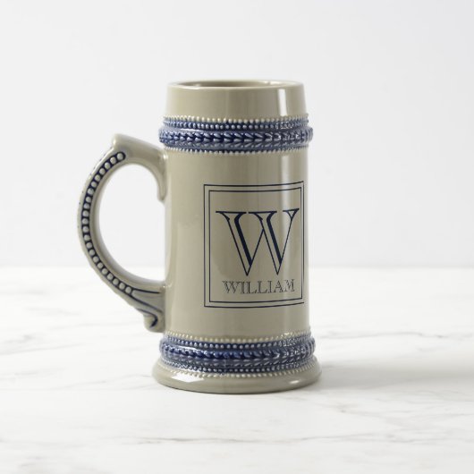 Modern gepersonaliseerd Initiaal en naam Two-Tone  Bierpul (Links)