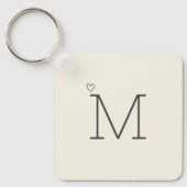 Modern gepersonaliseerd Initiaal Sleutelhanger (Voorkant)