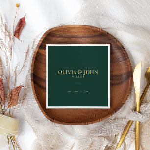 Modern gepersonaliseerd met naam bruiloft receptie servet