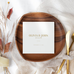 Modern gepersonaliseerd met naam bruiloft receptie servet