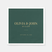 Modern gepersonaliseerd met naam bruiloft receptie servet (Voorkant)