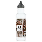 Modern gepersonaliseerd monogram en fotocollage waterfles (Rechts)
