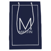Modern gepersonaliseerd monogram en gemiddeld cade medium cadeauzakje (Voorkant)