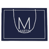 Modern gepersonaliseerd monogram en naam groot cad cadeauzakje (Voorkant)