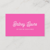 Modern gepersonaliseerd monogram en naam Hot Pink Visitekaartje (Voorkant)