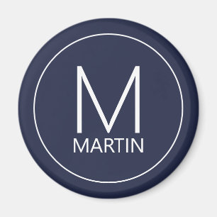 Modern gepersonaliseerd monogram en naam Magnet Magneet