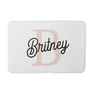 Modern gepersonaliseerd monogram en naam Pastel Pi Badmat