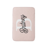 Modern gepersonaliseerd monogram en naam Pastel Pi Badmat (Voorkant Verticaal)