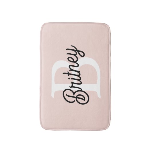 Modern gepersonaliseerd monogram en naam Pastel Pi Badmat (Voorkant Verticaal)