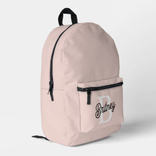 Modern gepersonaliseerd monogram en naam Pastel Pi Bedrukte Rugzak