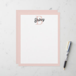 Modern gepersonaliseerd monogram en naam Pastel Pi Briefhoofd