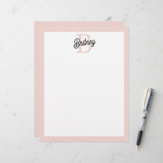 Modern gepersonaliseerd monogram en naam Pastel Pi Briefhoofd
