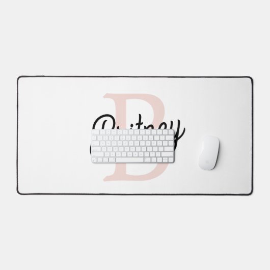 Modern gepersonaliseerd monogram en naam Pastel Pi Bureaumat (Keyboard & Muis)